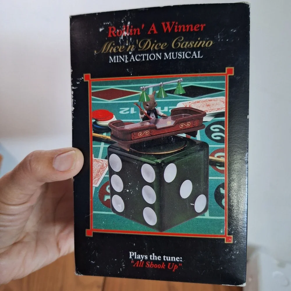 Vintage 1996 Enesco - Rollin' A Winner - Mice N Dice Casino - Musical‎ Wind Up